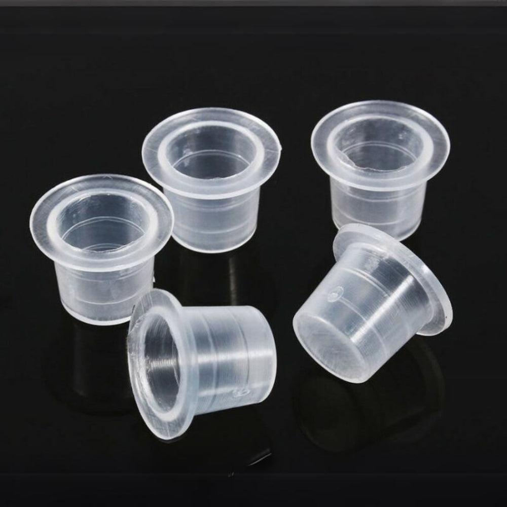 Transparent Plastic Disposable Tattoo Pigment Cup Without Base In M Size, For Eyebrow And Tattoo