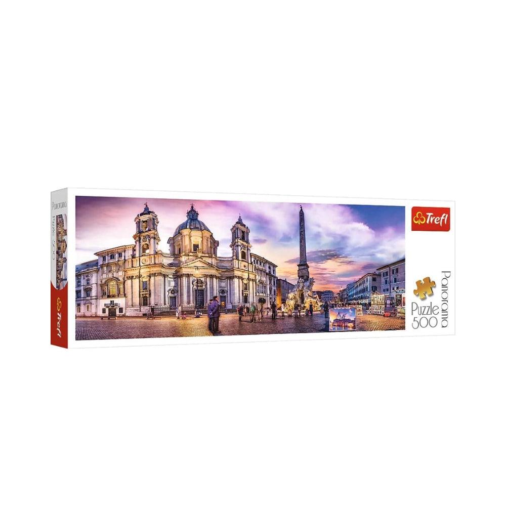 Trefl - Jigsaw Puzzle - Piazza Navona Rome, 500 Pieces, Panorama, Top Quality For Adults And Children From 10 Years