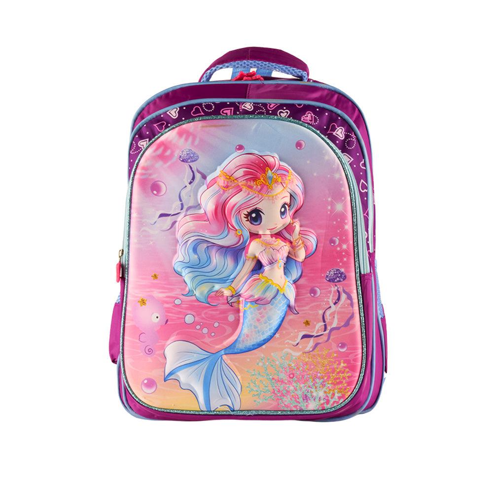 Trendy Cartoon School Bags for Girl Waterproof 3D Front Primary 1-5 Grade