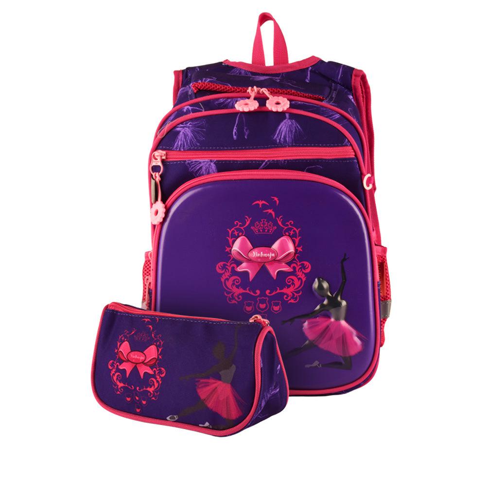 Trendy Cartoon School Bags for Girl Waterproof 3D Front Primary 1-5 Grade