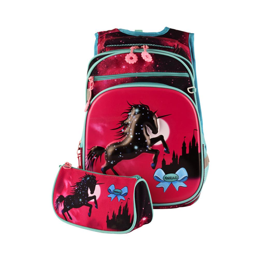 Trendy Cartoon School Bags for Girl Waterproof 3D Front Primary 1-5 Grade