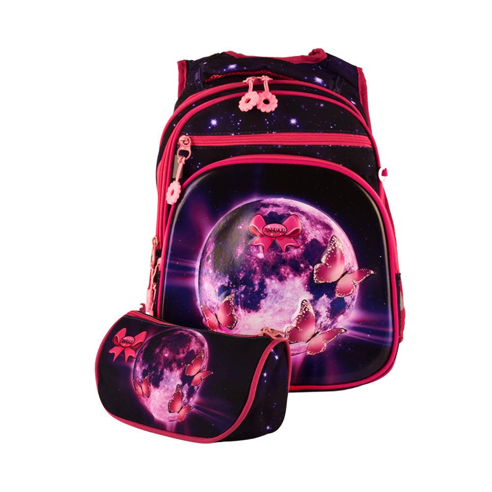 Trendy Cartoon School Bags for Girl Waterproof 3D Front Primary 1-5 Grade