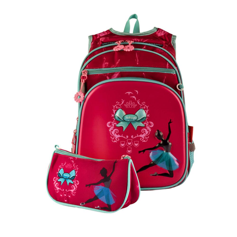 Trendy Cartoon School Bags for Girl Waterproof 3D Front Primary 1-5 Grade