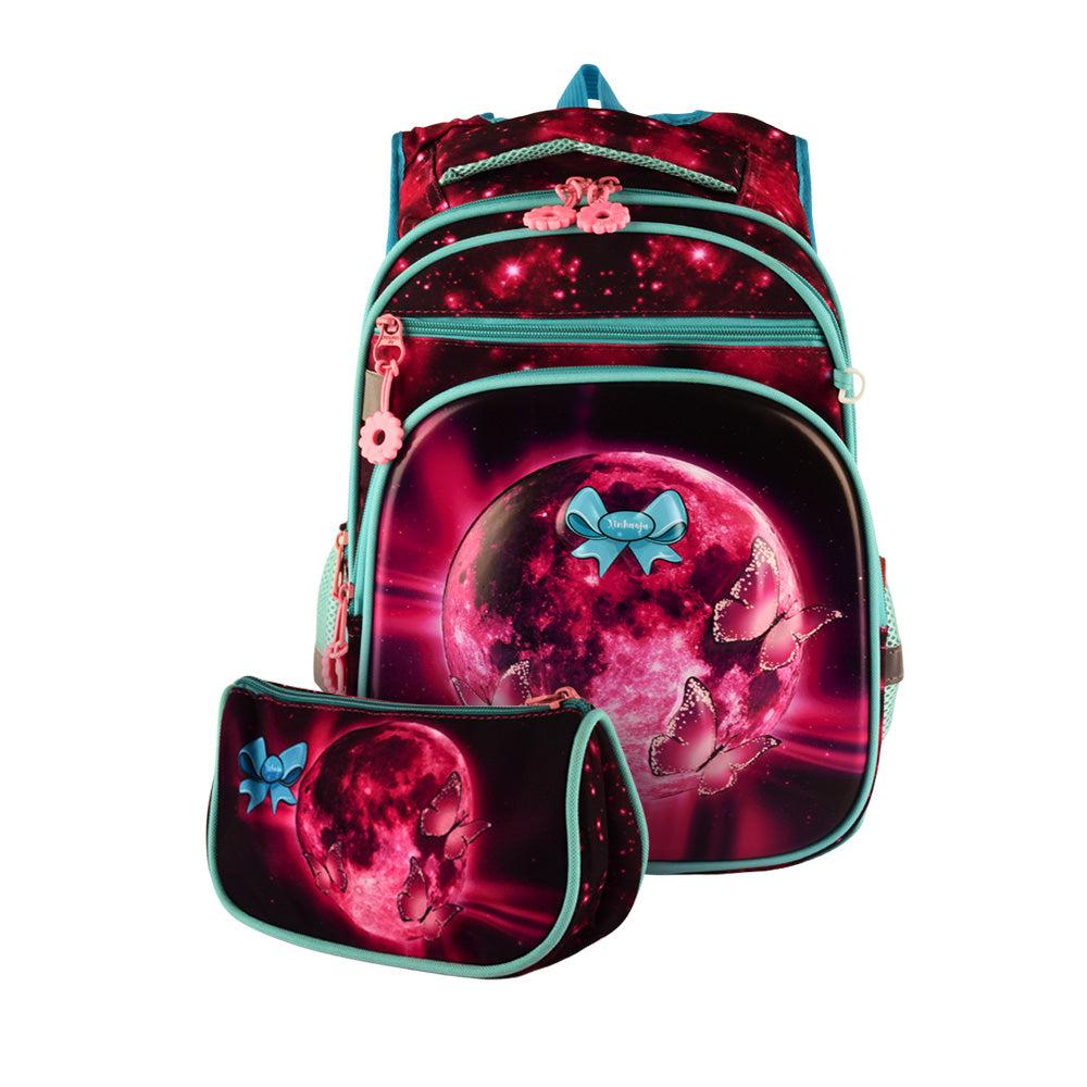 Trendy Cartoon School Bags for Girl Waterproof 3D Front Primary 1-5 Grade