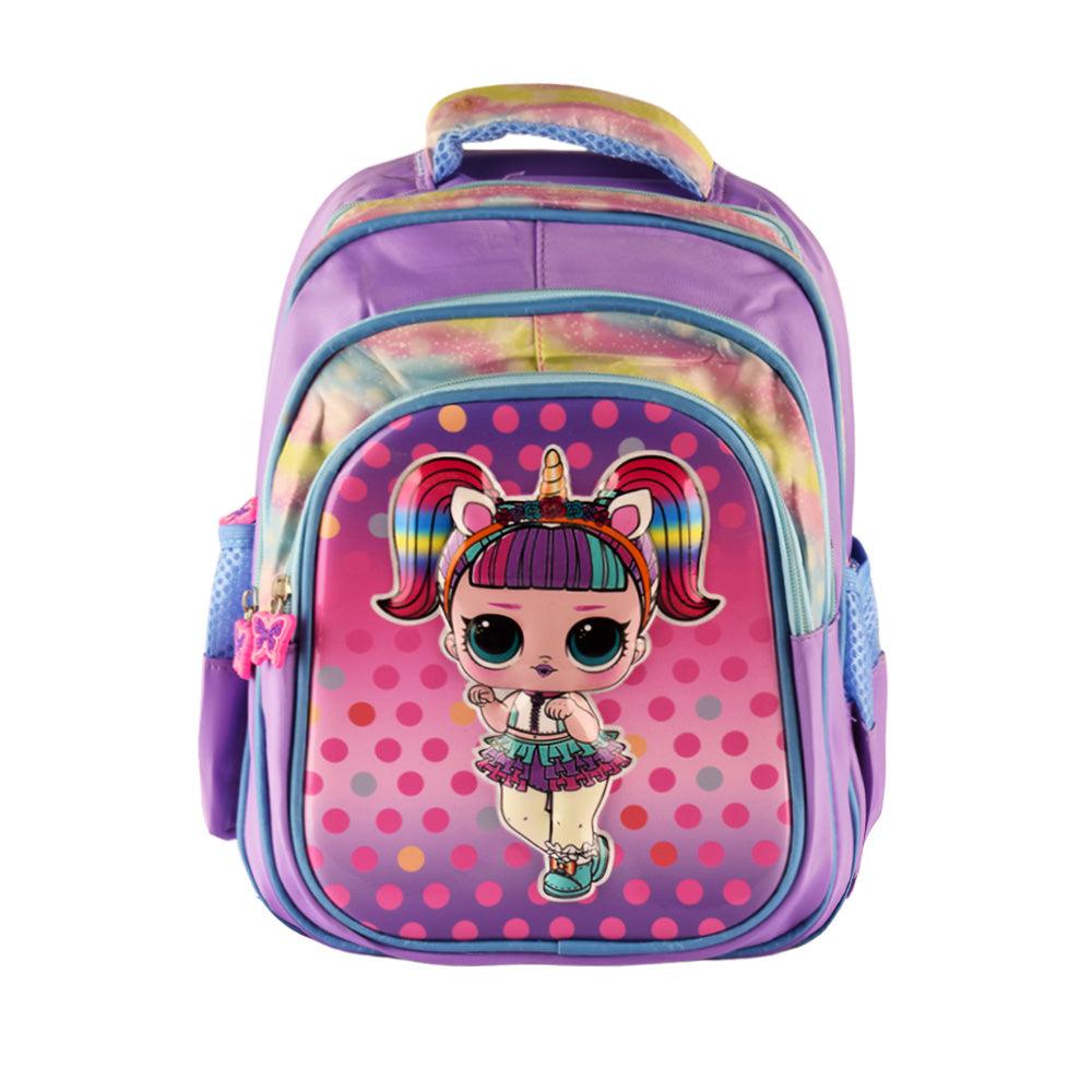 Trendy Cartoon School Bags for Girl Waterproof 3D Front Primary 1-5 Grade