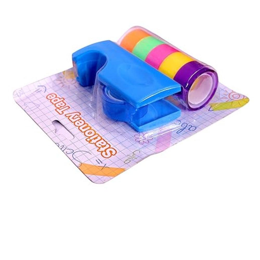 Trendy Tap Fancy Transparent Neon Clear 6 Tape Set with Tape Dispenser