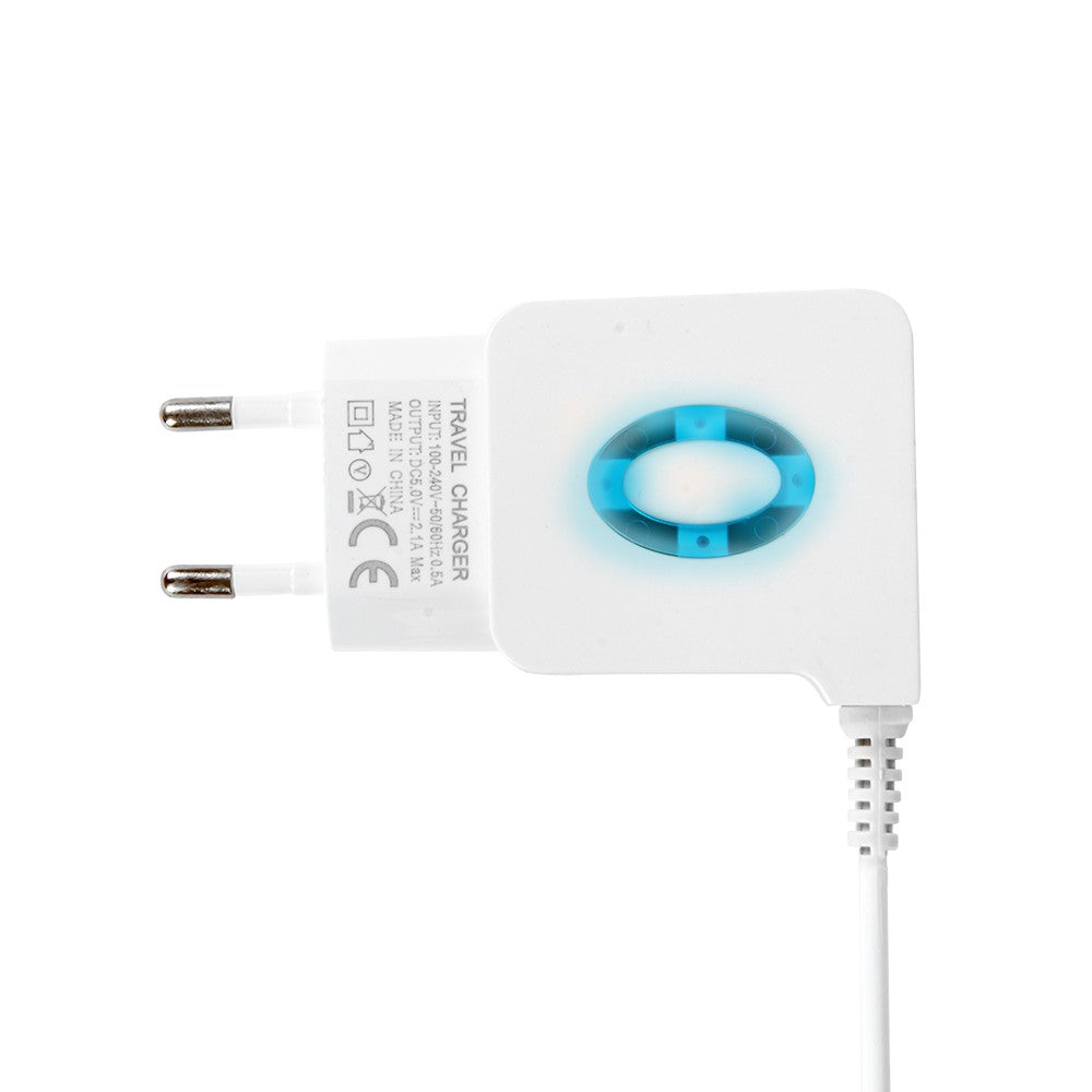 USB Data Charger -Travel Neon Blue 2.1A