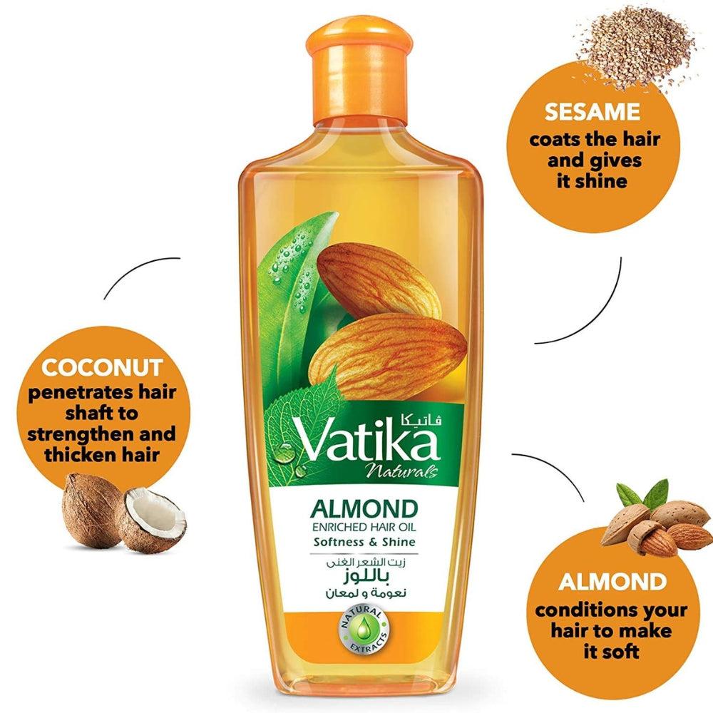 Vatika Imported Almond Enriched Hair Oil For Softness & Shine Hair Oil 300ml