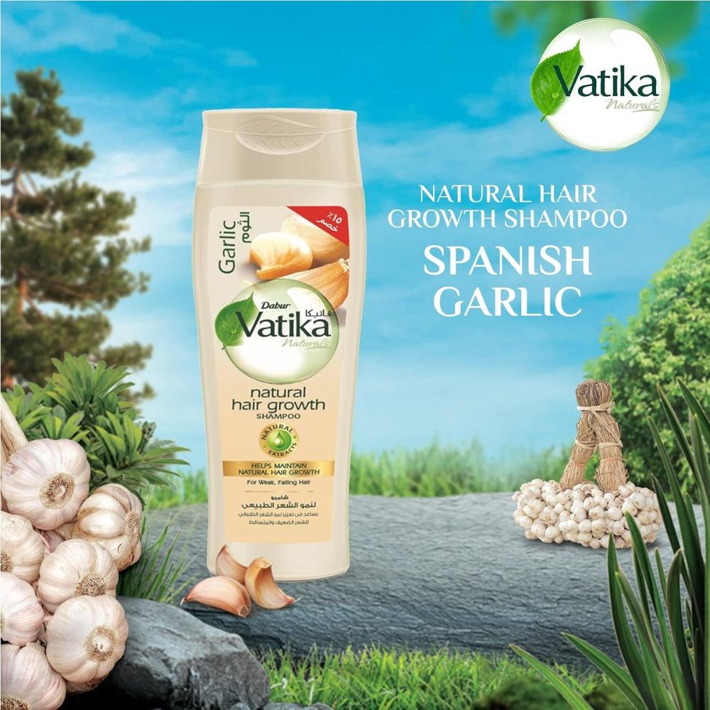 Vatika Naturals Garlic Shampoo 360 ml + 15% OFF Helps Maintain Natural Hair Growth For Weak & Falling Hair