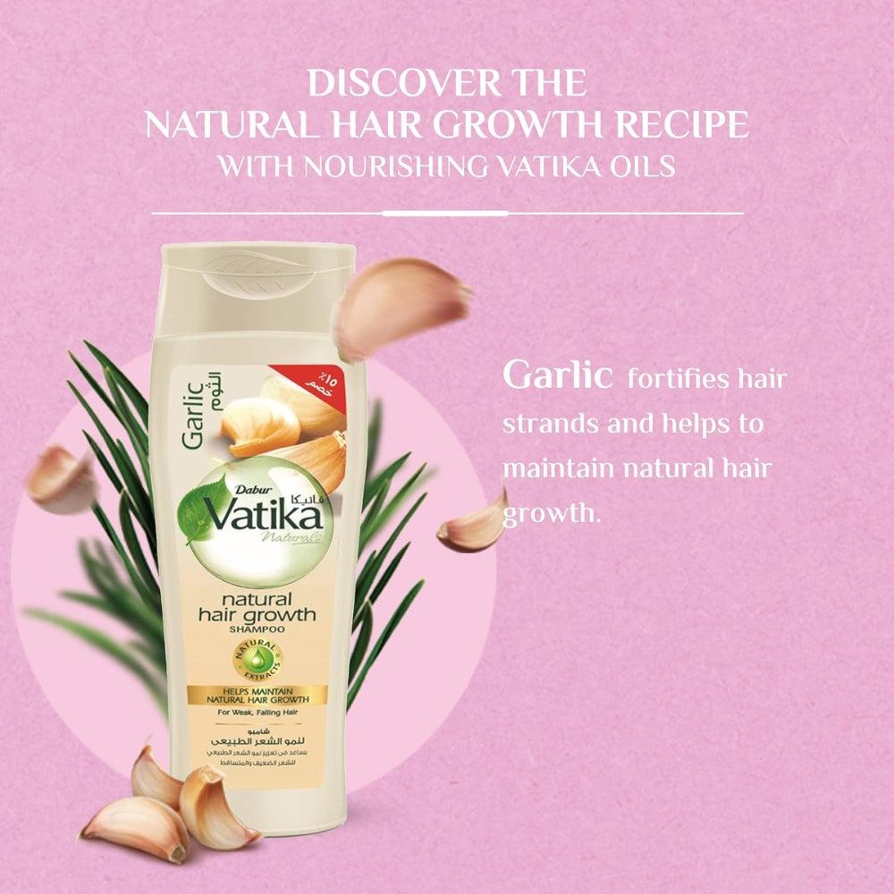 Vatika Naturals Garlic Shampoo 360 ml + 15% OFF Helps Maintain Natural Hair Growth For Weak & Falling Hair