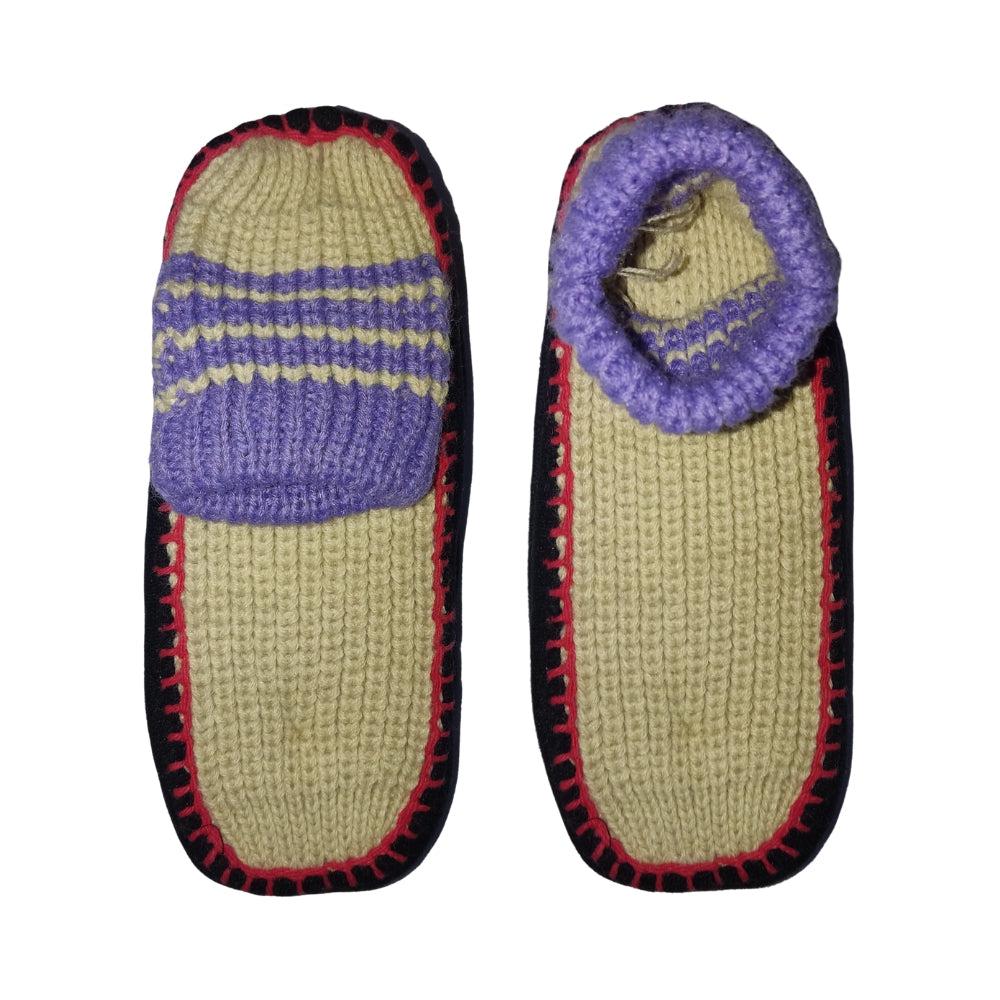 Warm Winter Slipper Socks For Women Ladies Sweet Girl Multi-Coloured Warm Knitted Booties Slipper Socks Warm Socks - Soft Rubber Sole