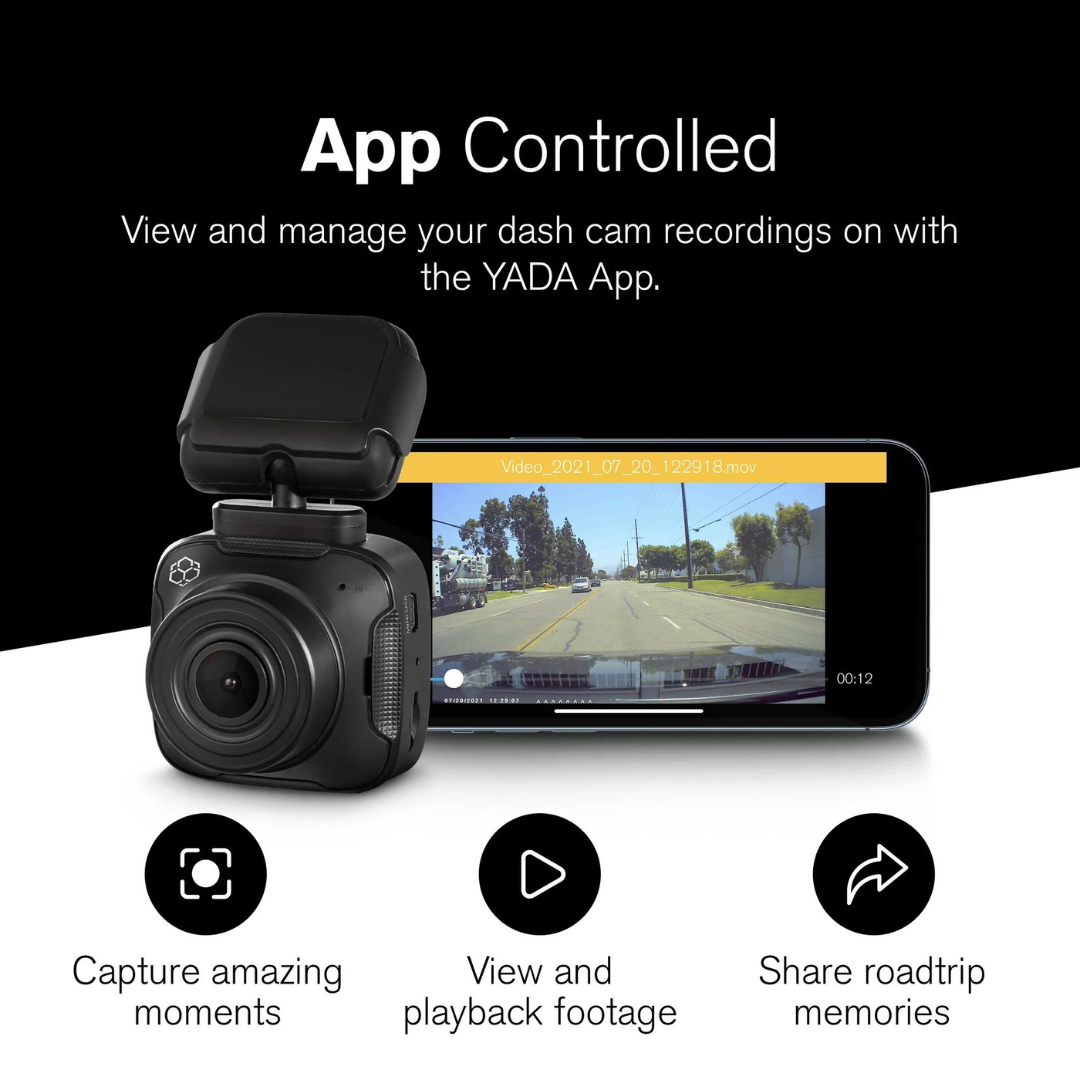 Yada 1080P Roadcam With App 140 Degree Wide Angle Lense