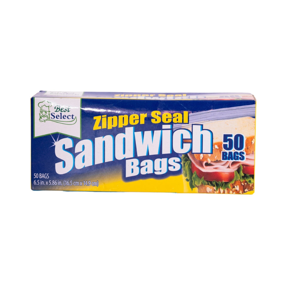 Zipper Seal Sandwich Bags (50 Bags)